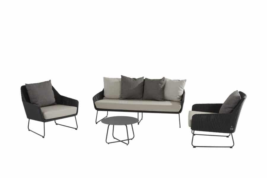4 Seasons Outdoor Avila loungeset stoel-bank-loungeset met Dali tafel 58 x 35 cm